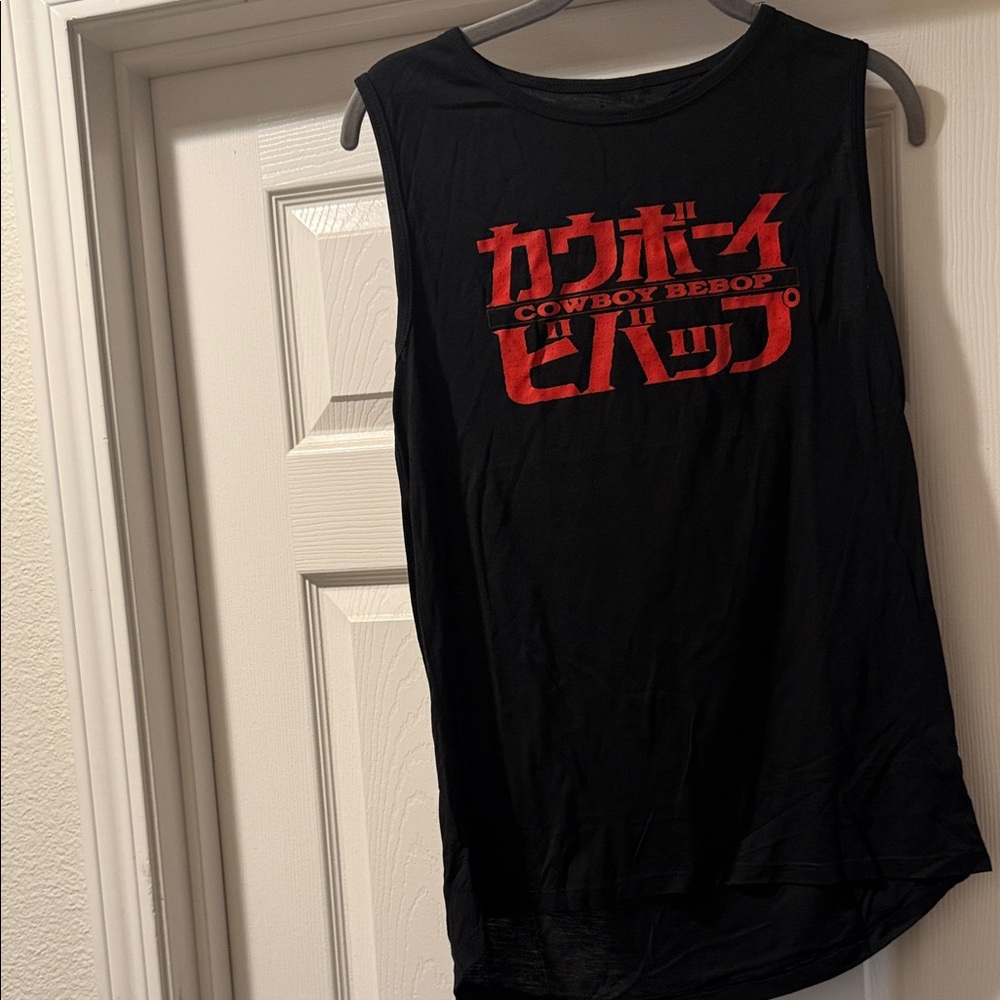Black Graphic Sleeveless Top